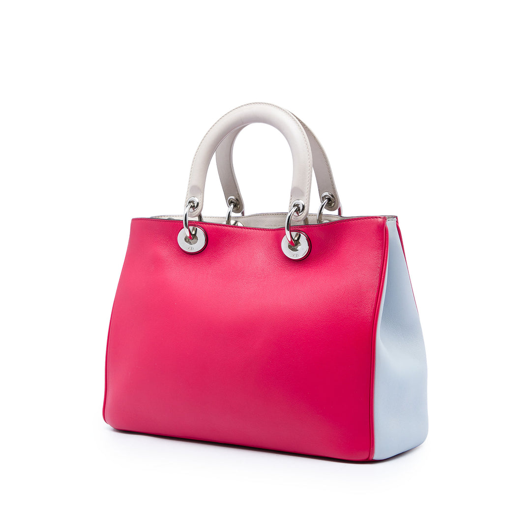 Dior Tricolore Diorissimo Cabas Moyen Cuir de veau Rose – vue 2 – GABY PARIS