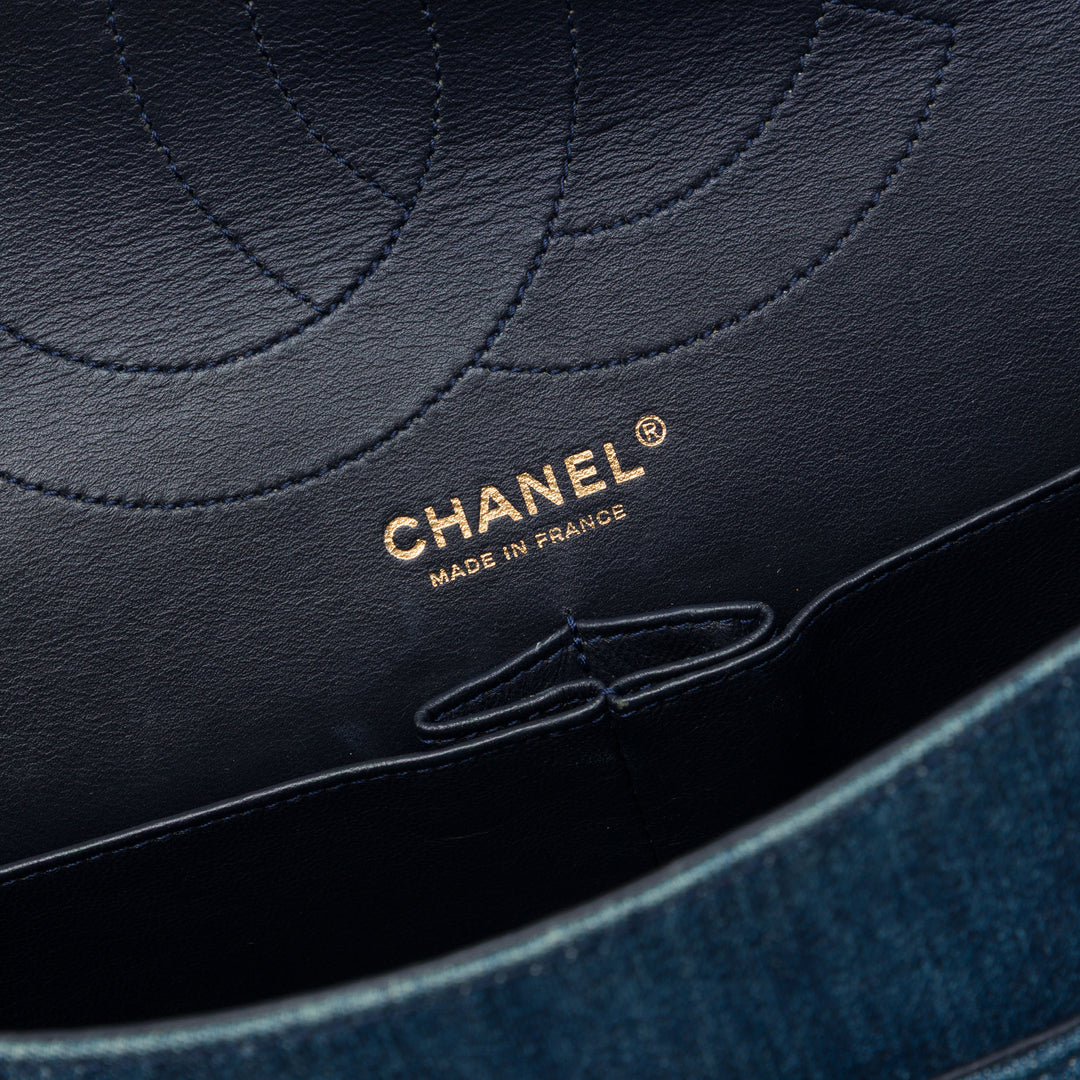 Chanel Matelassé Reissue 2.55 Double rabat 227 Jean Bleu – vue 5 – GABY PARIS