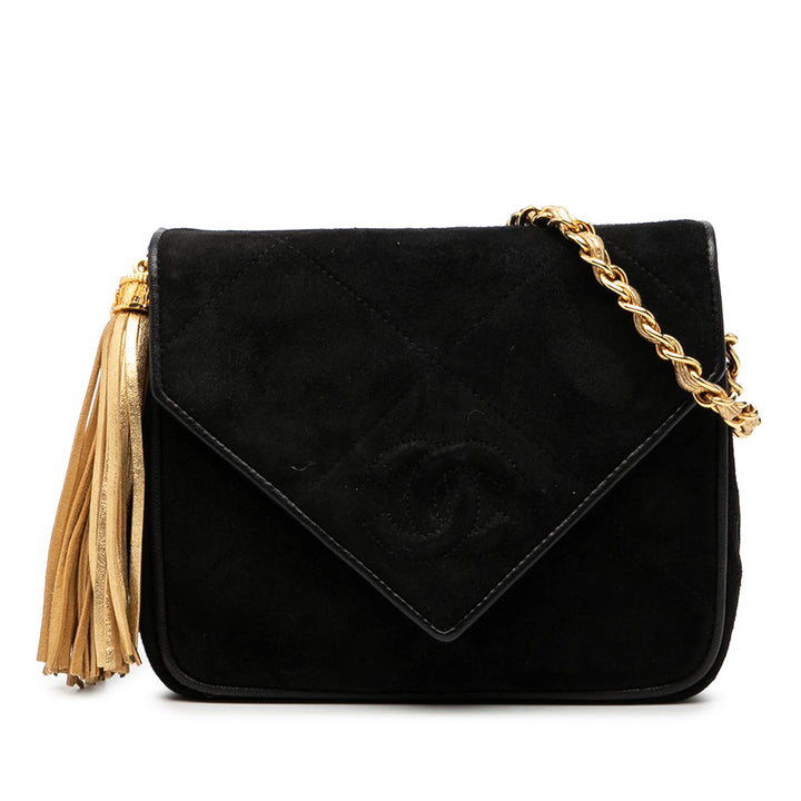 Chanel CC Daim Pompon Sac porté croisé