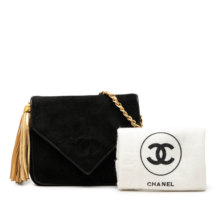 Chanel CC Daim Pompon Sac porté croisé