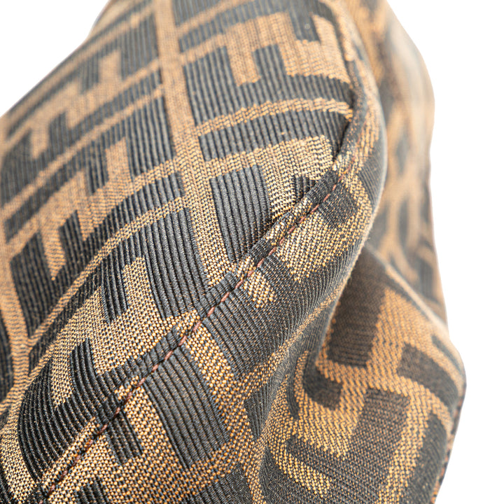 Zucca Canvas Shoulder Bag Brown - Gaby Paris