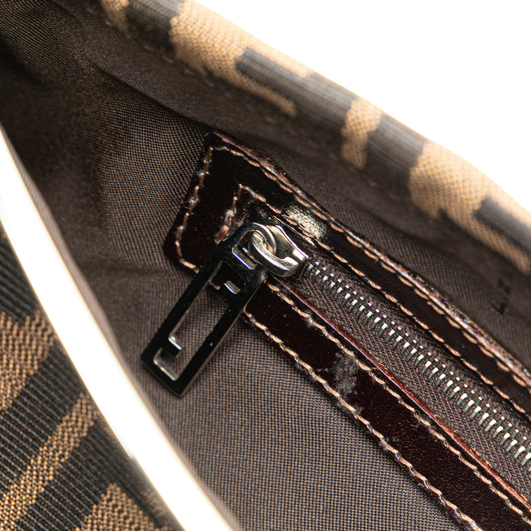 Zucca Canvas Shoulder Bag Brown - Gaby Paris