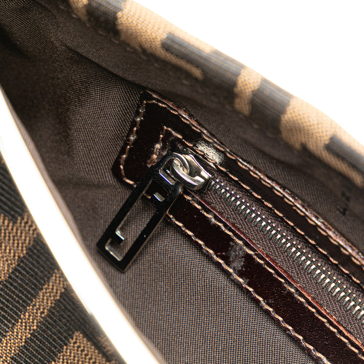 Zucca Canvas Shoulder Bag Brown - Gaby Paris