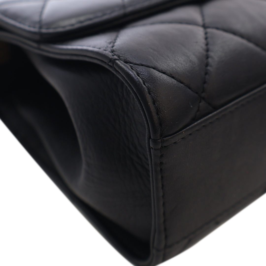 Chanel Mini CC Matelassé Cuir d’agneau Links anse supérieure à rabat