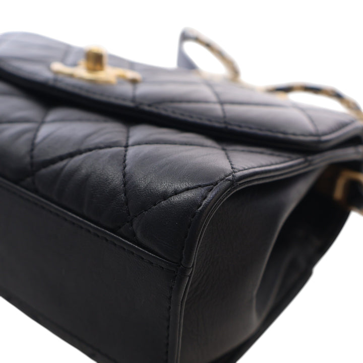 Chanel Mini CC Matelassé Cuir d’agneau Links anse supérieure à rabat