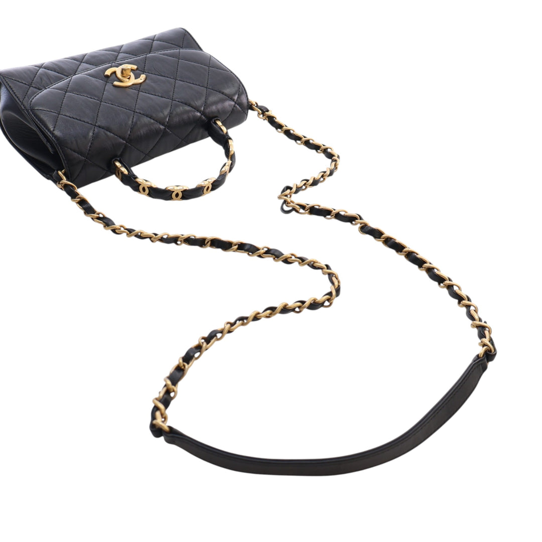 Chanel Mini CC Matelassé Cuir d’agneau Links anse supérieure à rabat