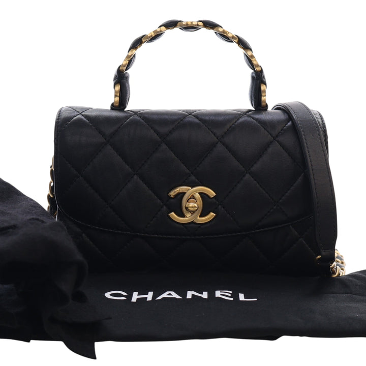 Chanel Mini CC Matelassé Cuir d’agneau Links anse supérieure à rabat