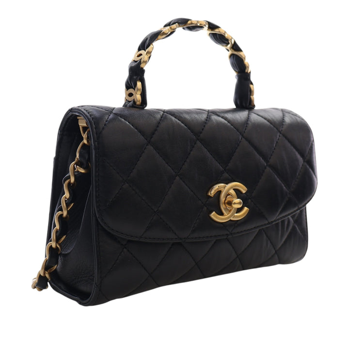 Chanel Mini CC Matelassé Cuir d’agneau Links anse supérieure à rabat