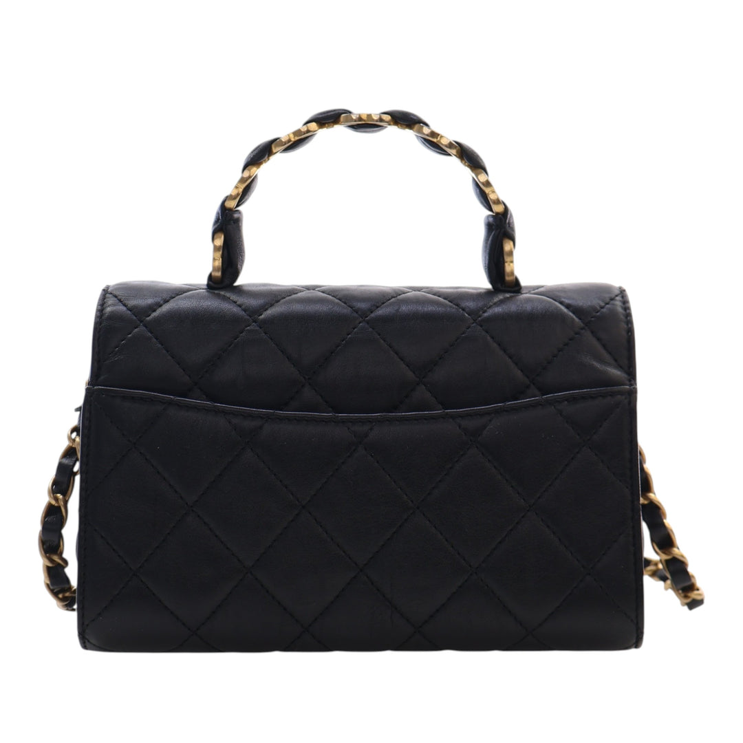 Chanel Mini CC Matelassé Cuir d’agneau Links anse supérieure à rabat