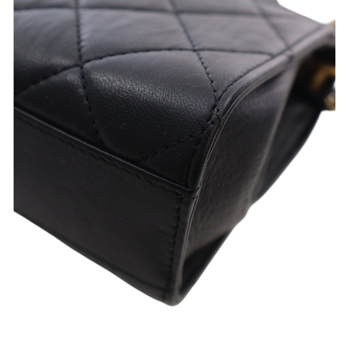 Chanel Mini CC Matelassé Cuir d’agneau Links anse supérieure à rabat
