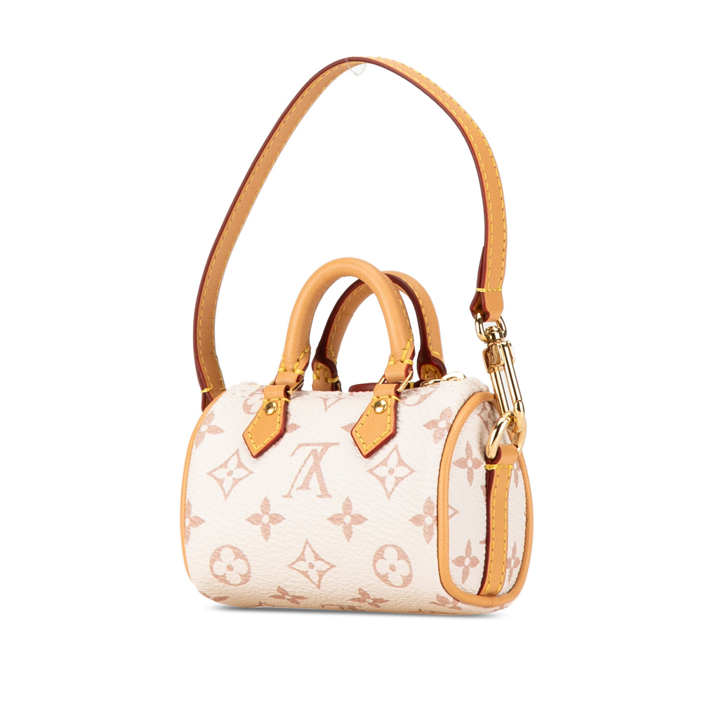 Monogram Dune Micro Speedy Bag Charm White - Gaby Paris