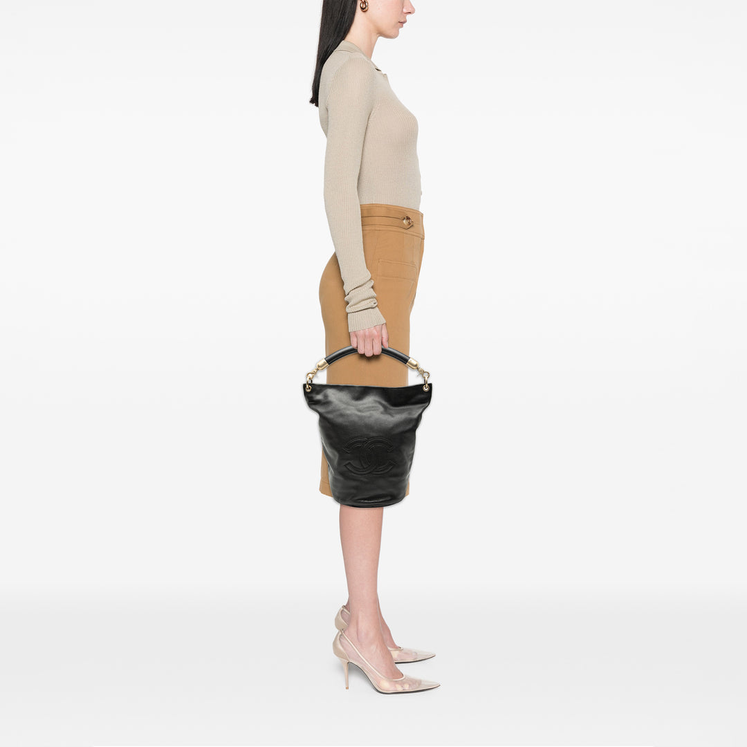 Chanel CC Cuir d’agneau Bucket Sac
