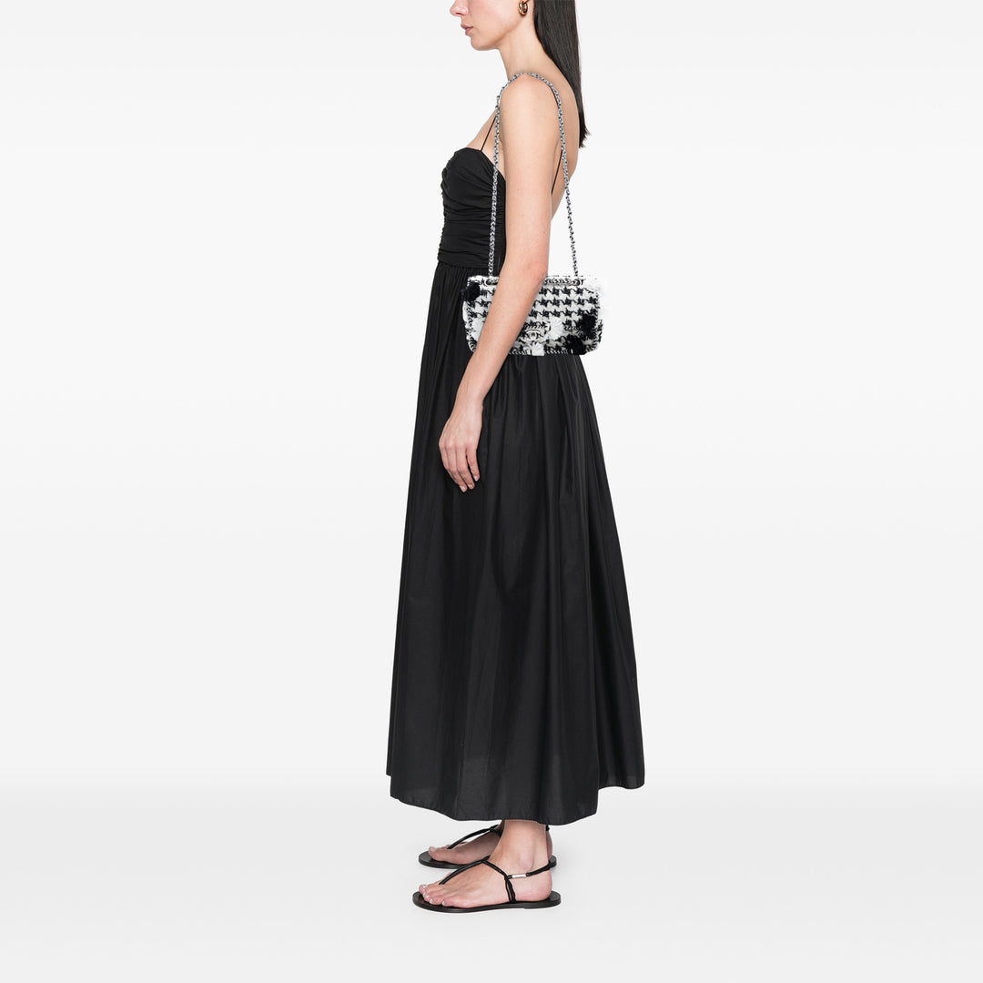 Chanel Édition limitée Medium Classic brodé Toile Fringes Double rabat