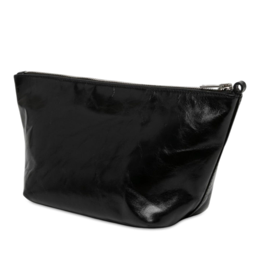 Alexander Wang Pochette Crackled Punch Wristlet Zippé Noir – vue 2 – GABY PARIS