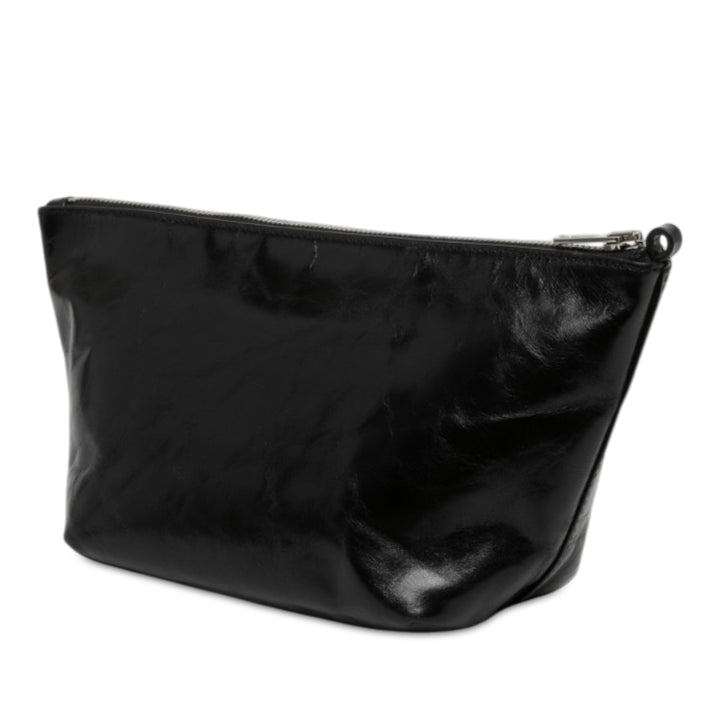 Alexander Wang Pochette Crackled Punch Wristlet Zippé Noir – vue 2 – GABY PARIS