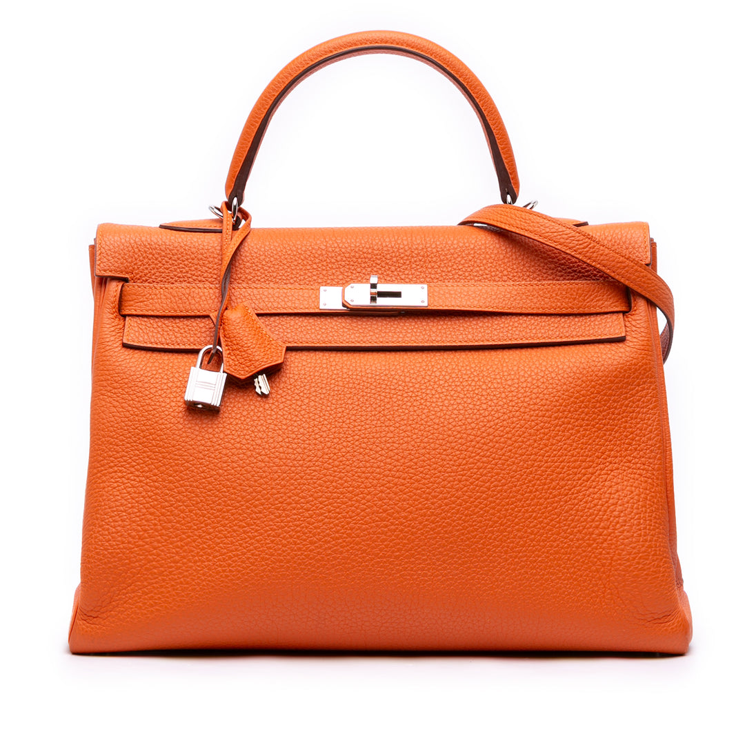 Hermès Togo Kelly II Retourne 35 Orange – GABY PARIS Authentique