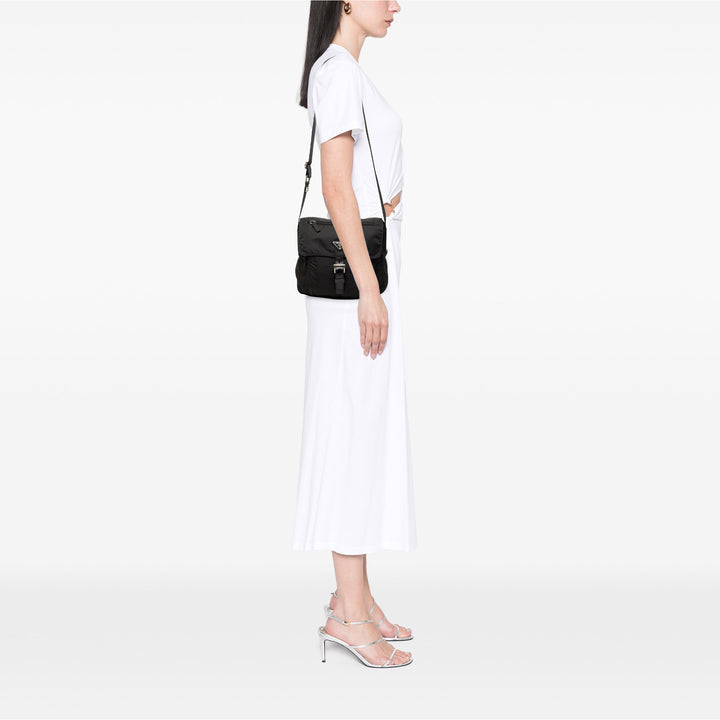 Prada Sac bandoulière Zippé Buckle Messenger Tessuto Noir – vue 6 – GABY PARIS