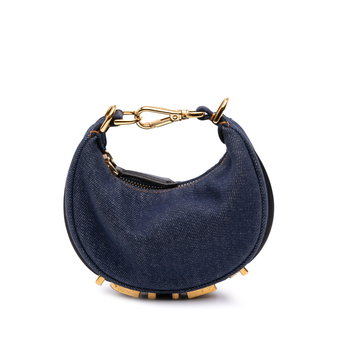 Nano Denim Fendigraphy Hobo Blue - Gaby Paris