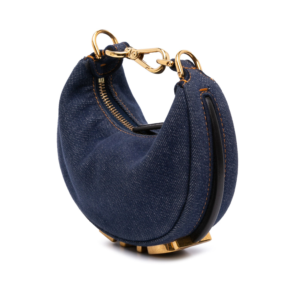 Nano Denim Fendigraphy Hobo Blue - Gaby Paris