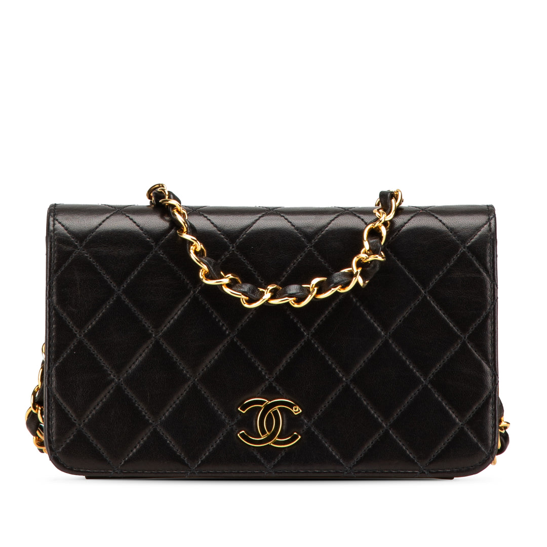 Mini CC Quilted Lambskin Full Flap Black - Gaby Paris