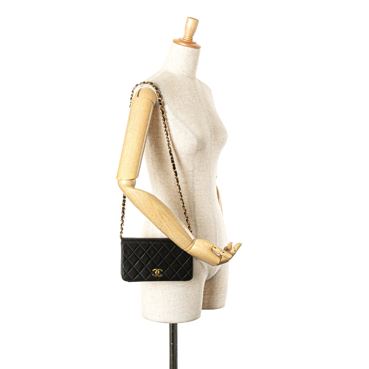 Mini CC Quilted Lambskin Full Flap Black - Gaby Paris