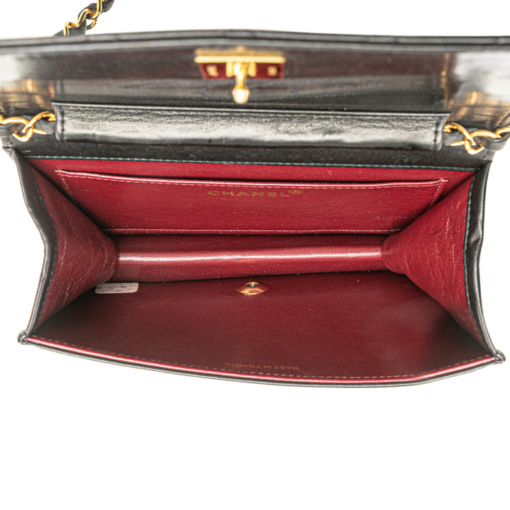 Mini CC Quilted Lambskin Full Flap Black - Gaby Paris
