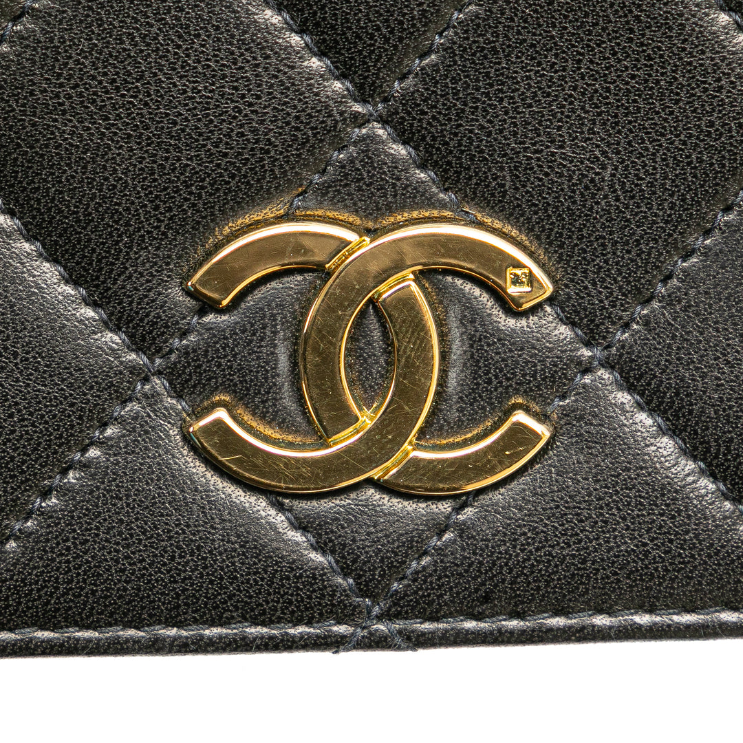 Mini CC Quilted Lambskin Full Flap Black - Gaby Paris