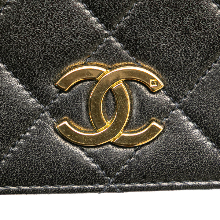 Mini CC Quilted Lambskin Full Flap Black - Gaby Paris