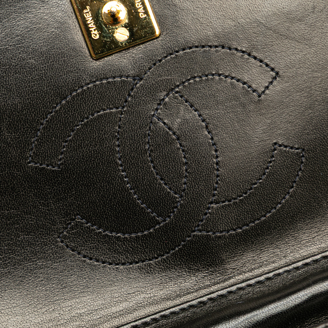 Mini CC Quilted Lambskin Full Flap Black - Gaby Paris