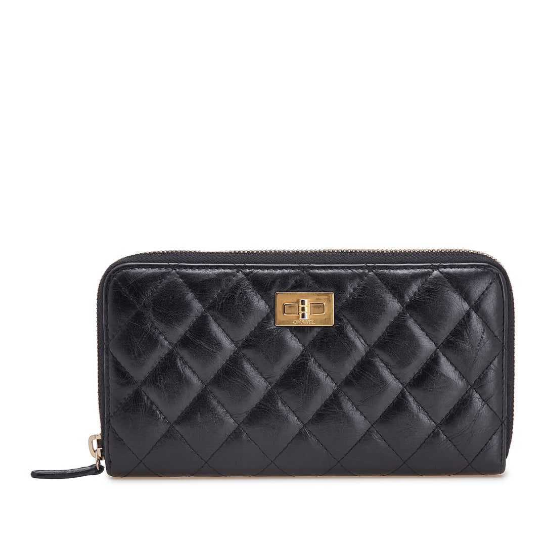 Chanel Reissue 2.55 Quilted Aged Cuir de veau Zip Around Wallet Noir – GABY PARIS Authentique