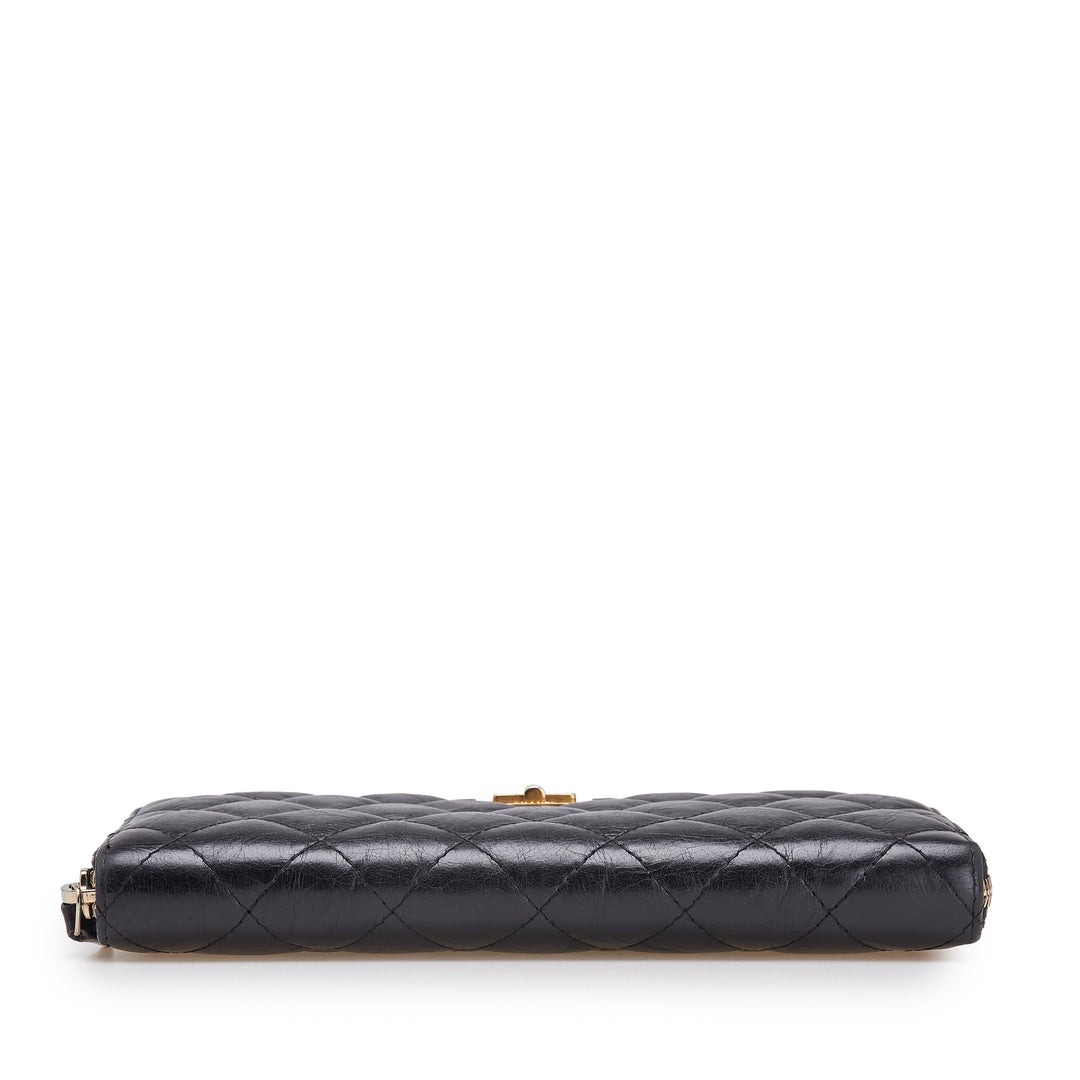 Chanel Reissue 2.55 Quilted Aged Cuir de veau Zip Around Wallet Noir – GABY PARIS Authentique