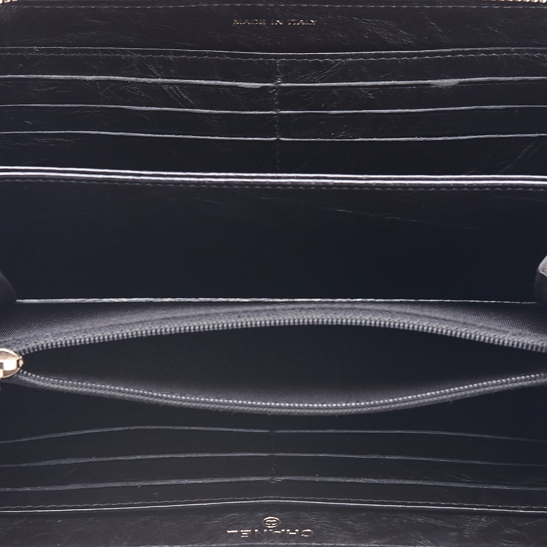 Chanel Reissue 2.55 Quilted Aged Cuir de veau Zip Around Wallet Noir – GABY PARIS Authentique