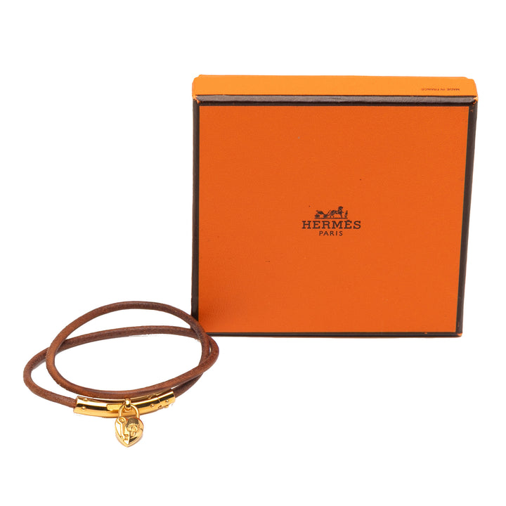 Hermès Cuir Viviride Heart Double Bracelet Marron – GABY PARIS Authentique