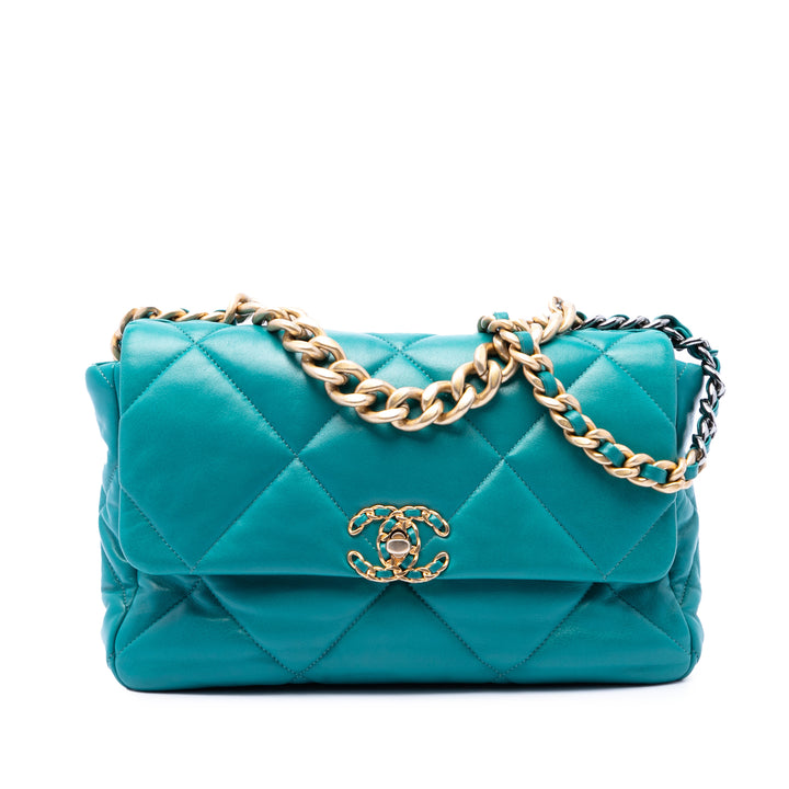 Chanel Large Cuir d’agneau 19 à rabat