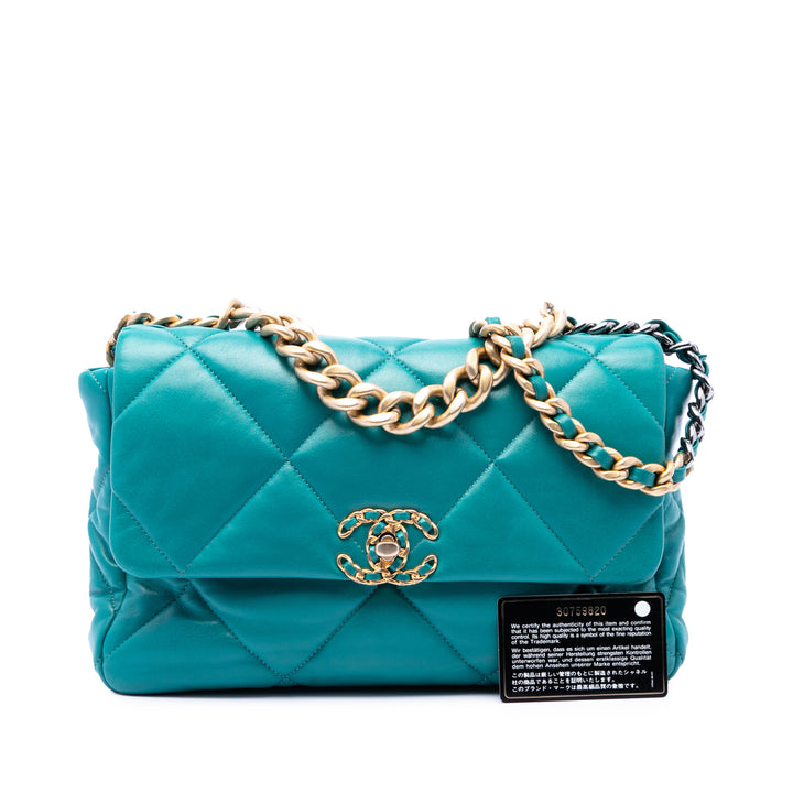 Chanel Large Cuir d’agneau 19 à rabat