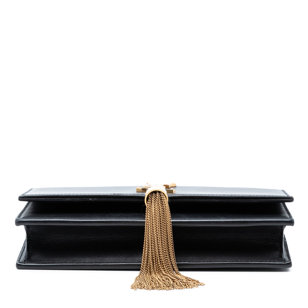 Saint Laurent Small Smooth Cuir de veau Monogram Kate Pompon Sac porté croisé