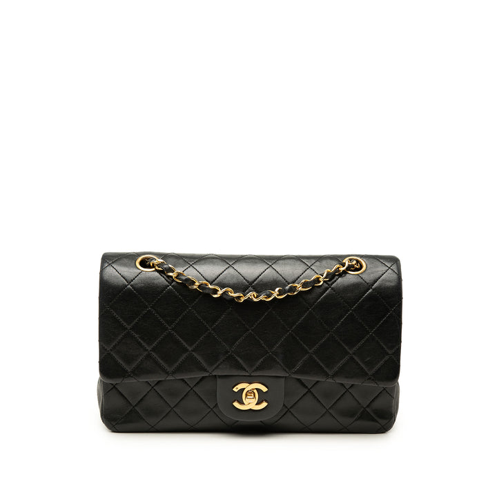 Classic Double rabat Moyen Cuir d'agneau Noir