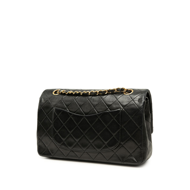Classic Double rabat Moyen Cuir d'agneau Noir