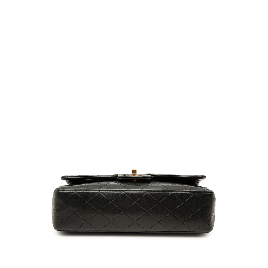 Classic Double rabat Moyen Cuir d'agneau Noir