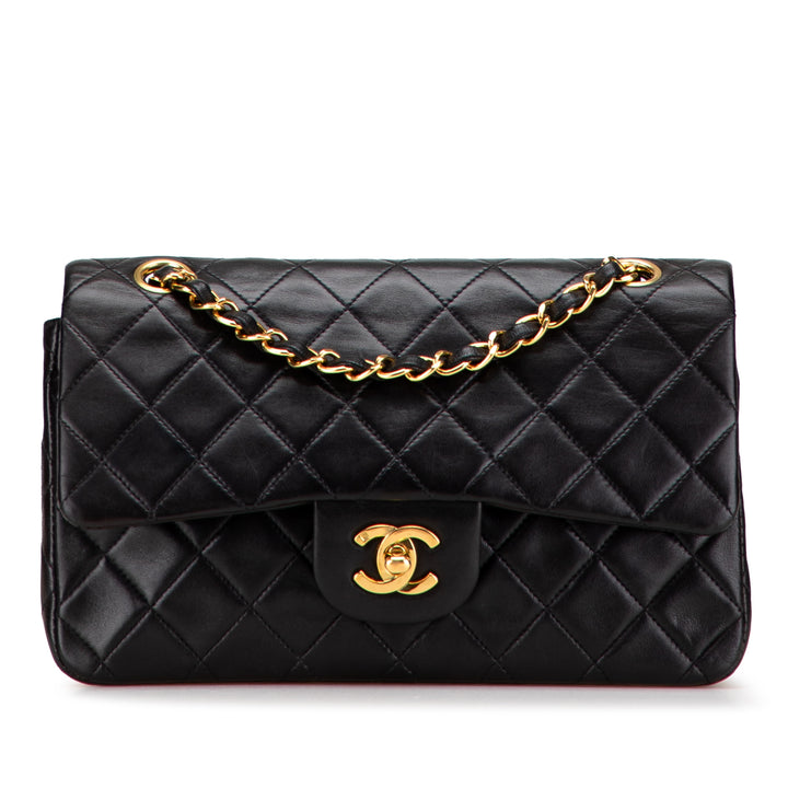 Chanel Small Classic Cuir d’agneau Double rabat Noir