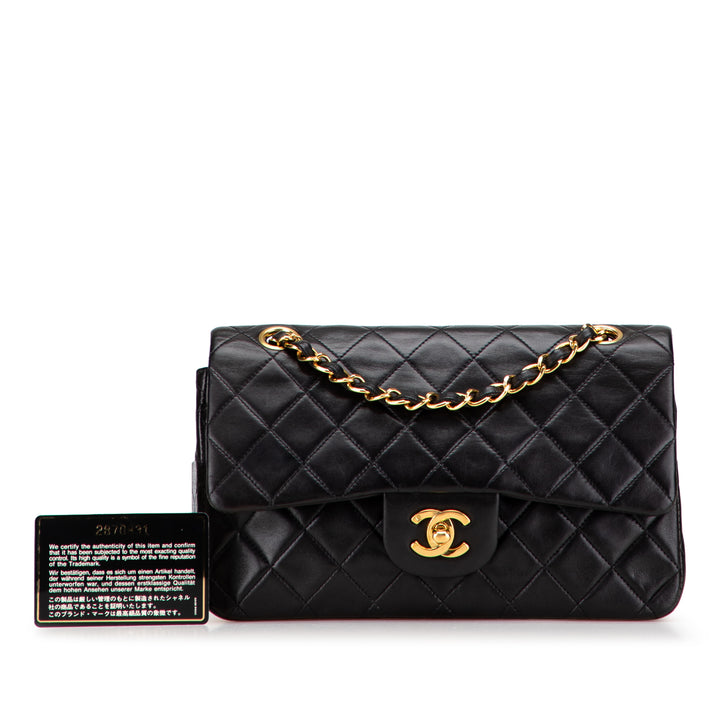 Chanel Small Classic Cuir d’agneau Double rabat Noir