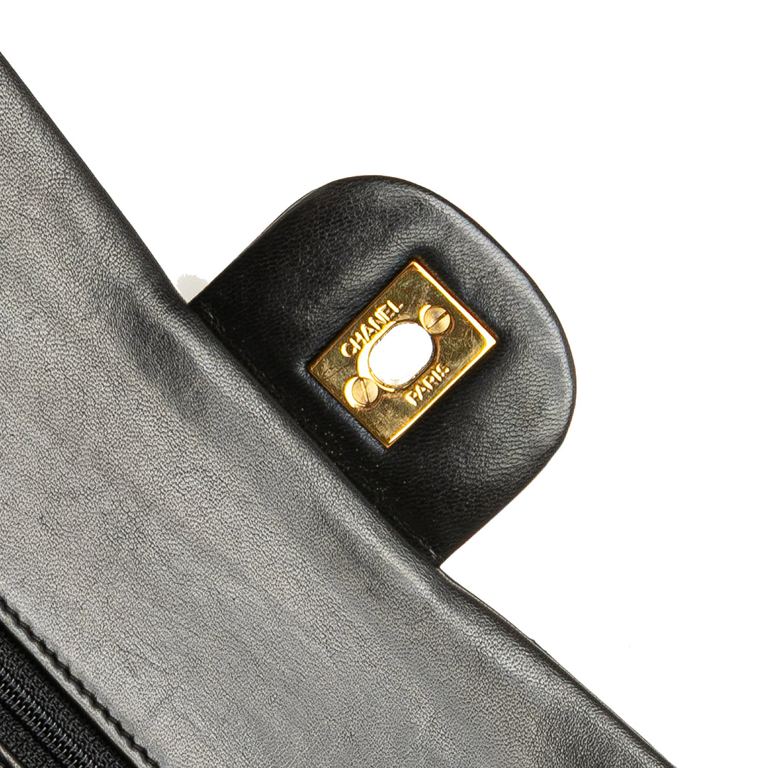Chanel Small Classic Cuir d’agneau Double rabat Noir