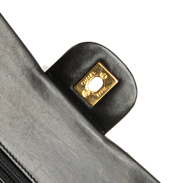 Chanel Small Classic Cuir d’agneau Double rabat Noir
