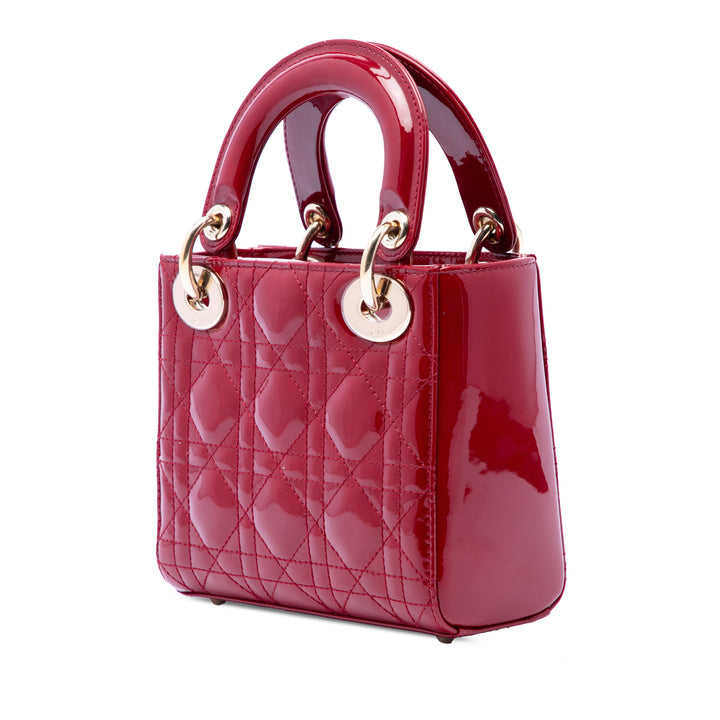 Dior Mini Cuir verni Cannage Lady Dior