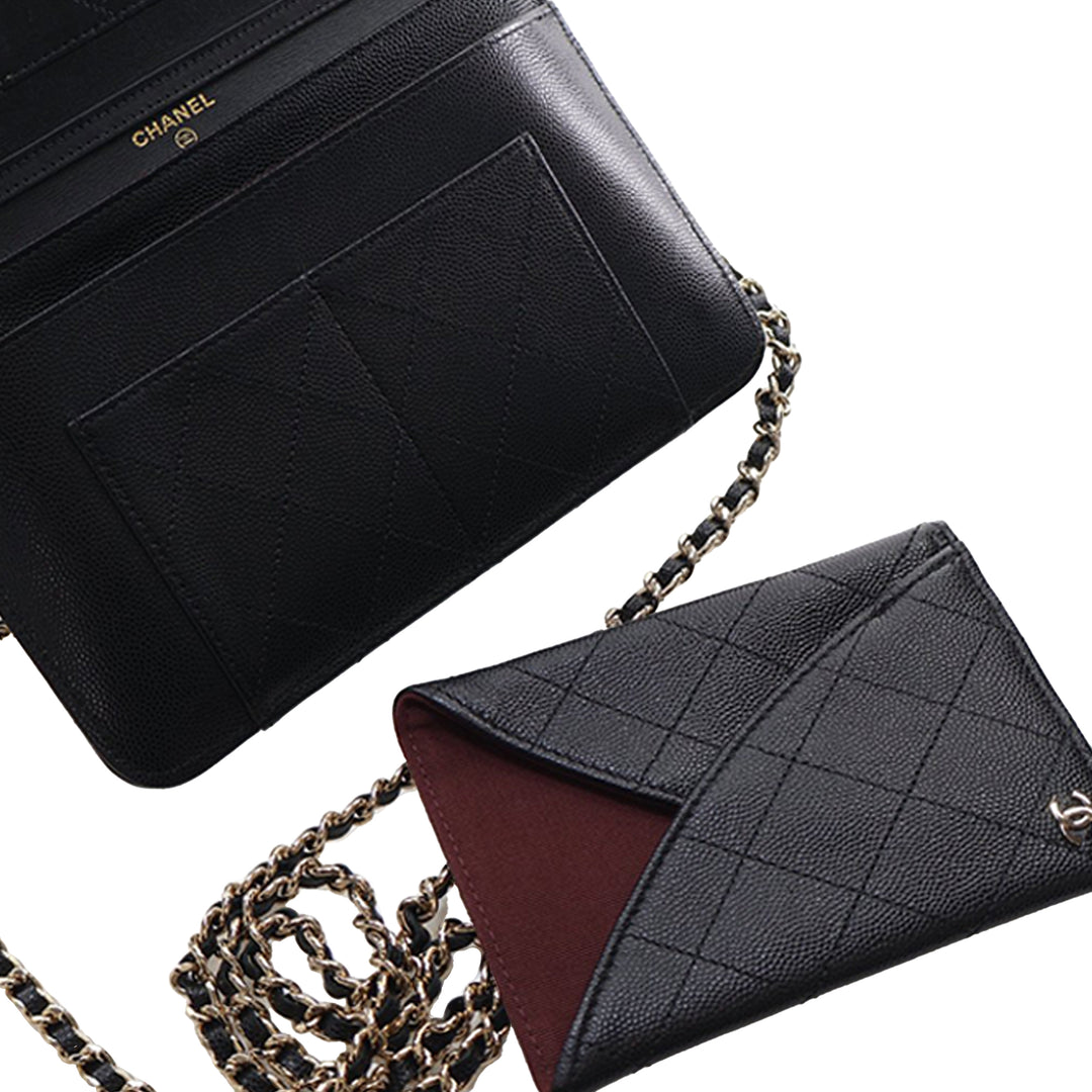Chanel CC Matelassé Caviar 2 in 1 Wallet on Chain – GABY PARIS Authentique