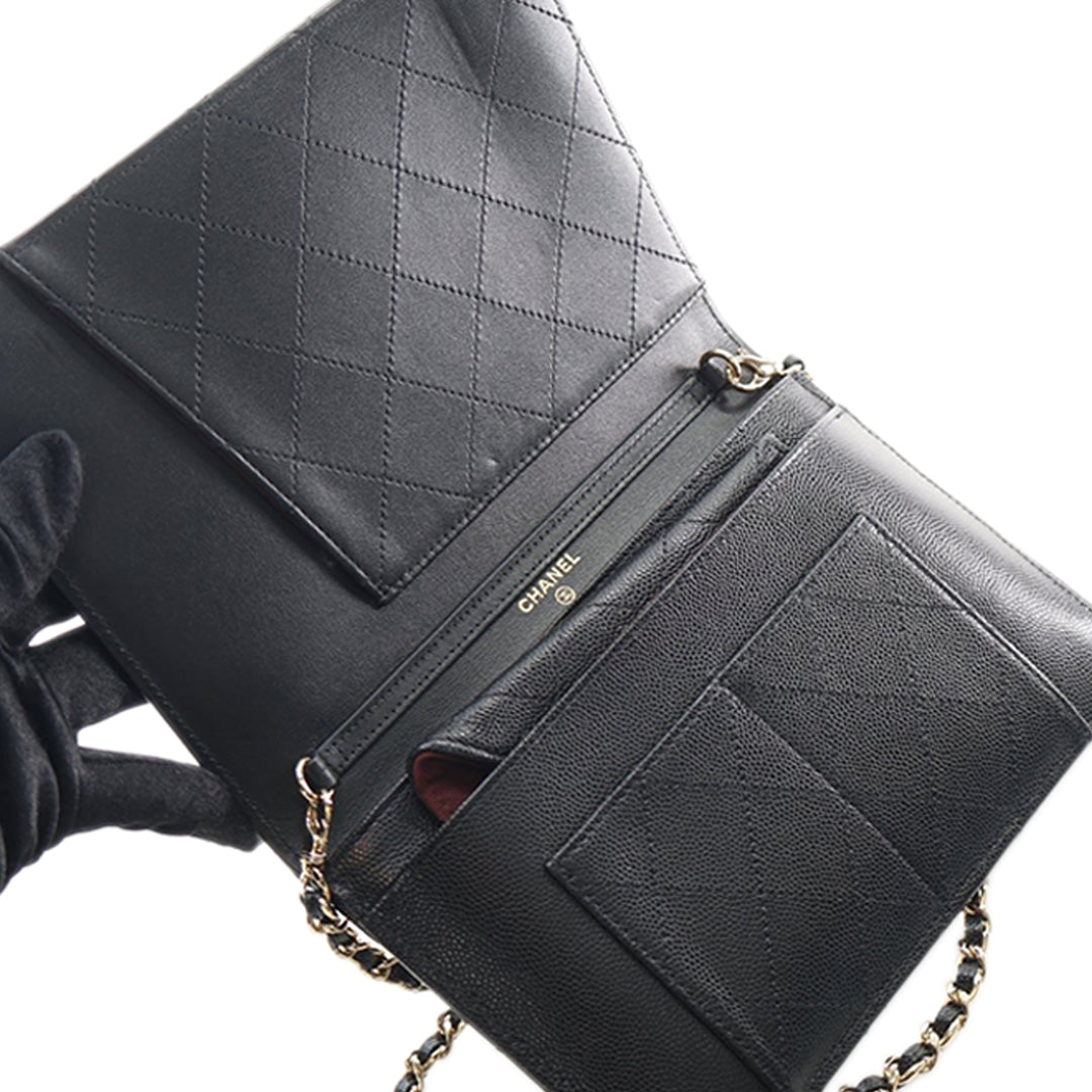 Chanel CC Matelassé Caviar 2 in 1 Wallet on Chain – GABY PARIS Authentique