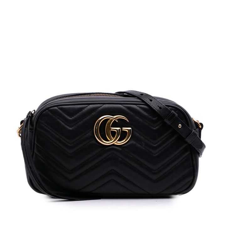 Gucci Small GG Marmont Matelasse Cuir Sac porté croisé Noir