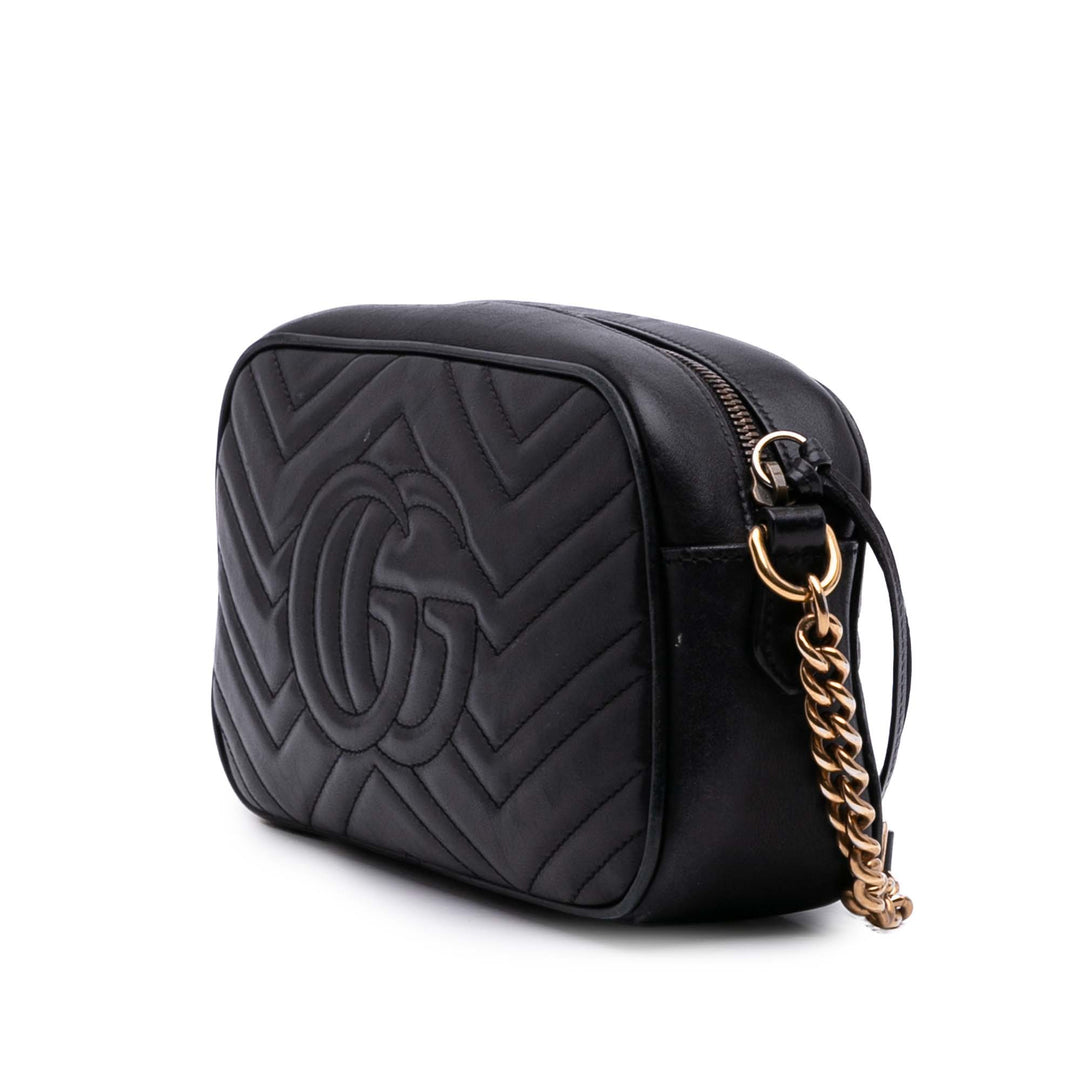 Gucci Small GG Marmont Matelasse Cuir Sac porté croisé Noir