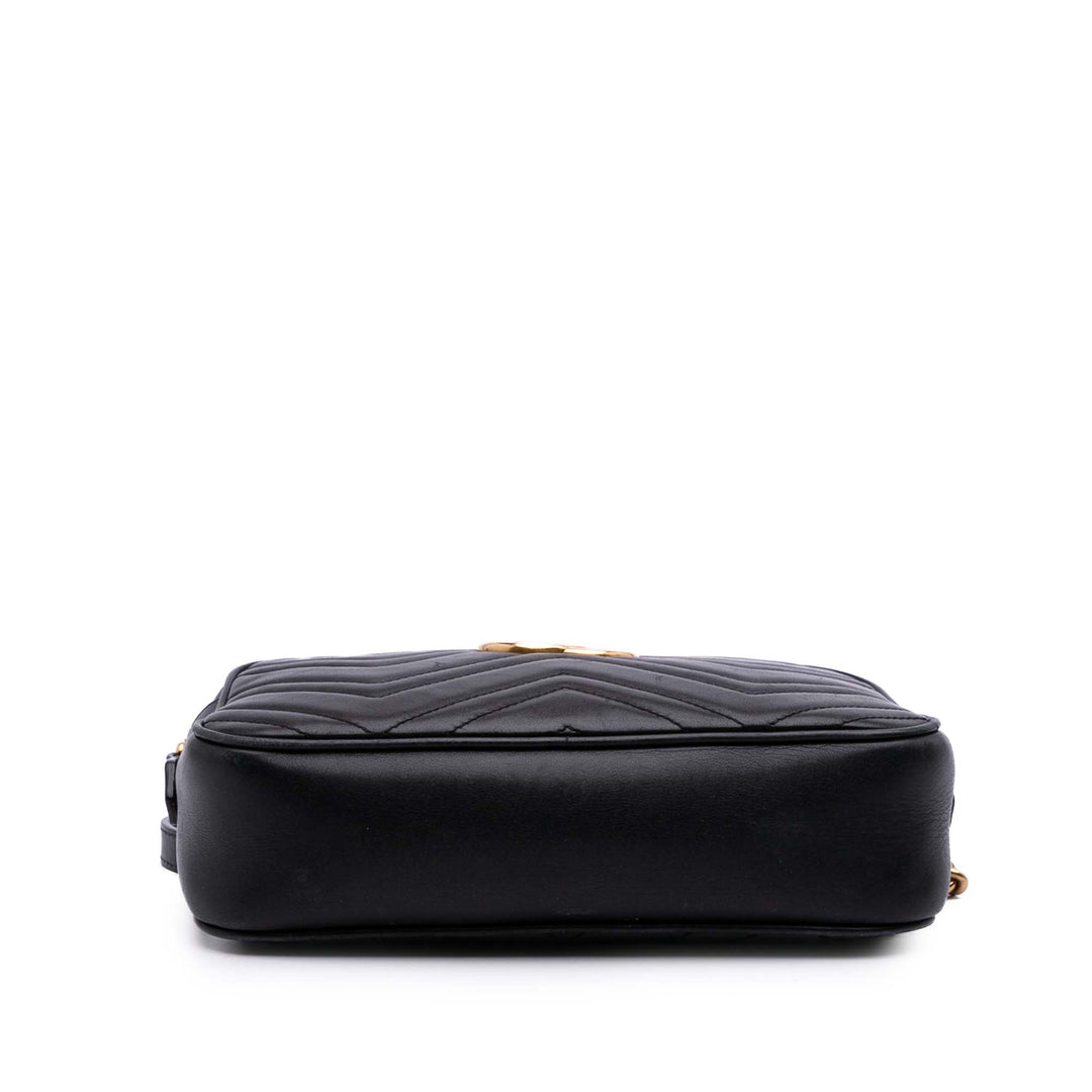 Gucci Small GG Marmont Matelasse Cuir Sac porté croisé Noir