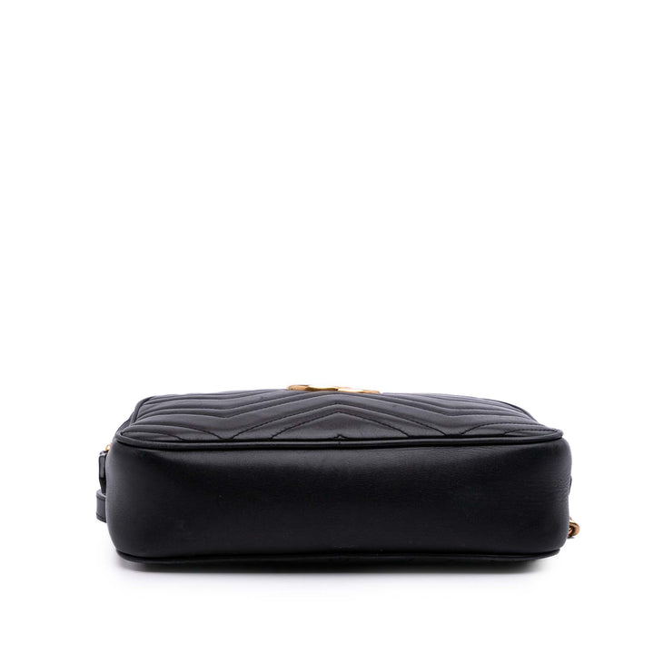 Gucci Small GG Marmont Matelasse Cuir Sac porté croisé Noir